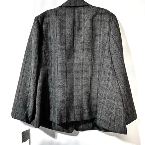 Kasper Blazer Women’s Size 20W Single Button Jacket Glen Plaid NWT - Picture 3 of 11